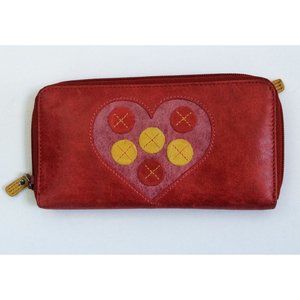 Fossil Heart Wallet Red Genuine leather